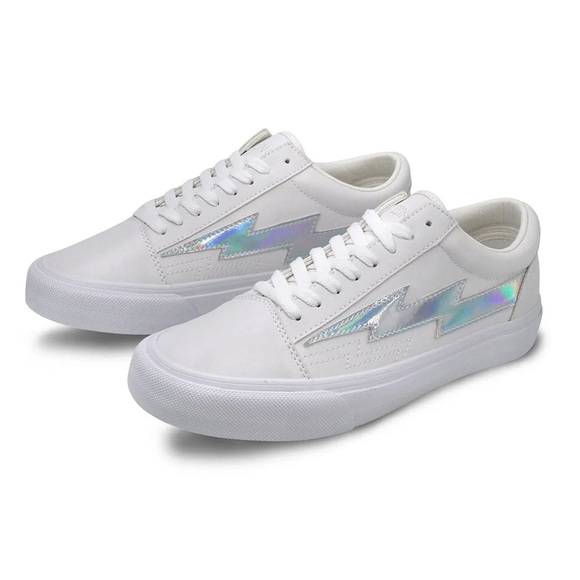 Revenge X Storm Old Skool |  Bolt White/ Silver| LIMITED EDITION | NEW👟🩶👟 - Picture 1 of 14